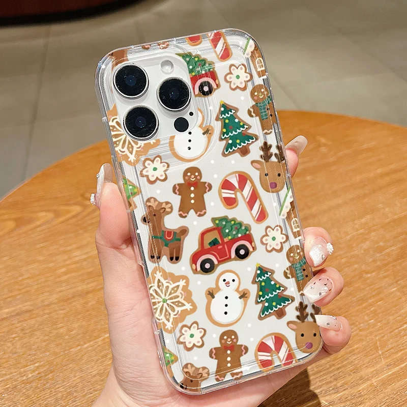 Funda de teléfono navideña con palo de muñeco de nieve para Samsung Galaxy S25 S24 S23 S22 Ultra Plus FE A33 A55 A35 A15 A54 funda transparente suave - imagen 3