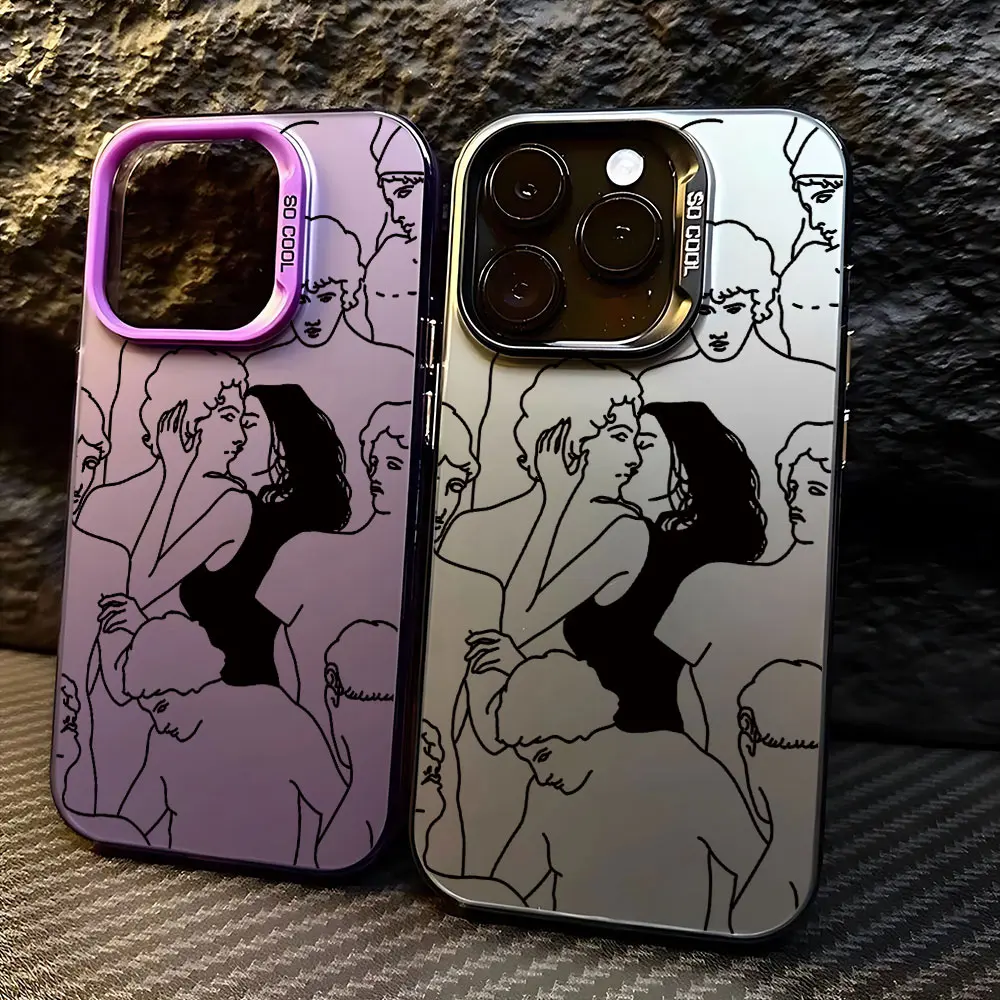 Funda de teléfono Kiss Sexy para chicas, funda trasera mate anticaída para iPhone 16 15 14 13 12 11 mini Pro Max X XR XSMAX 8 7 Plus - imagen 2