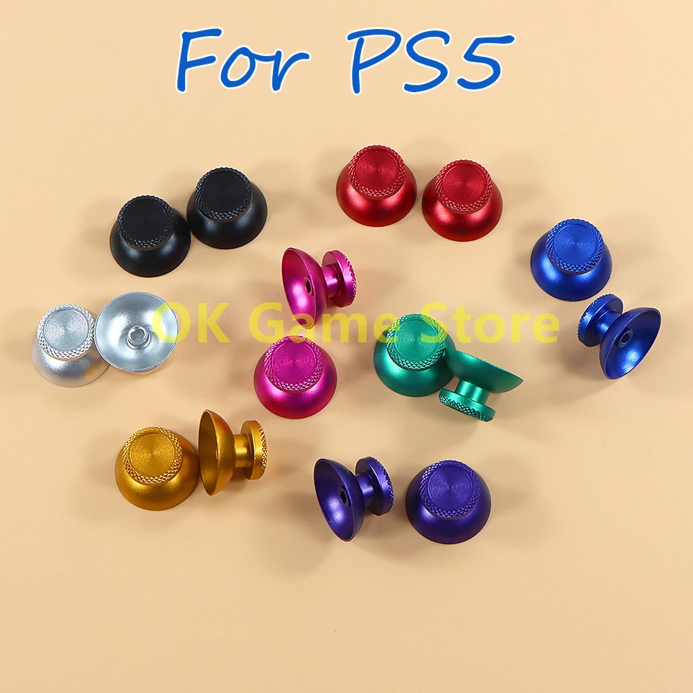 Joystick analógico de Metal para PS5, Thumb Stick Grip Cap, Rocker Controller Gamepad Thumb, hongo Cap, pieza de reparación, 1 par