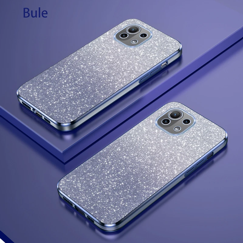 Para Xiaomi 11 Lite 5G NE Funda Xiaomi 11 Lite Funda de teléfono mi 11 5G Funda de lujo gradiente brillo chapado Funda trasera de silicona Funda - imagen 4