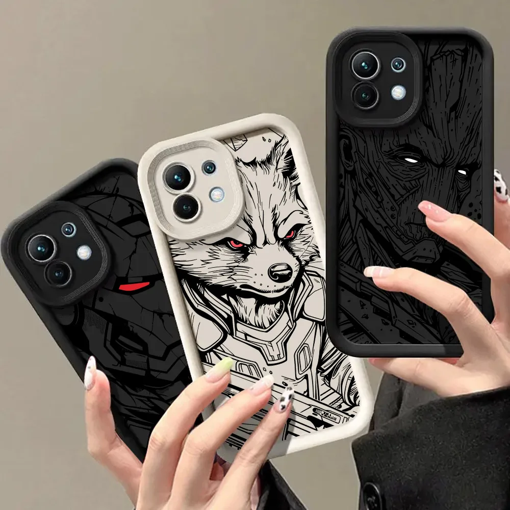 Fundas de teléfono Groot Rocket Raccoon para Xiaomi 14T 14 13T Pro 12 13 11 Lite POCO F3 F5 X5 X6 M5s M6 Pro, funda suave con dibujos de Marvel - imagen 3