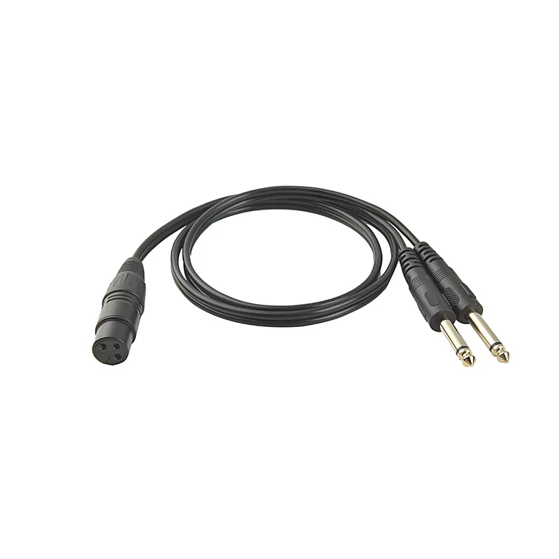 Cable de Audio Mono XLR hembra de 3 pines a doble 6,35mm TS 1/4 Jack Cable auxiliar estéreo enchufe de 6,35mm a XLR macho Y Cable divisor - imagen 4