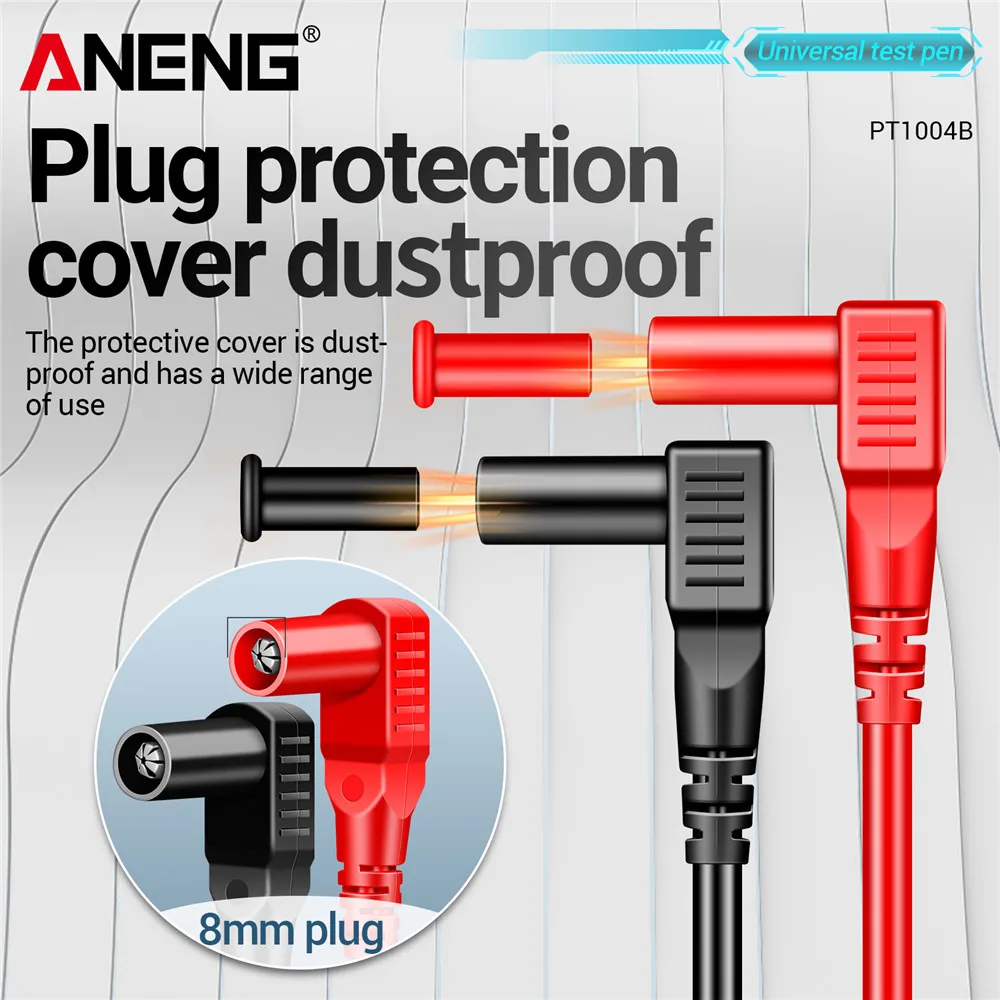 ANENG multímetro Digital pluma de prueba cables de sonda 1000V 10A punta de aguja Universal PT1004B herramientas de soldadura resistentes al calor anti-quemaduras - imagen 5