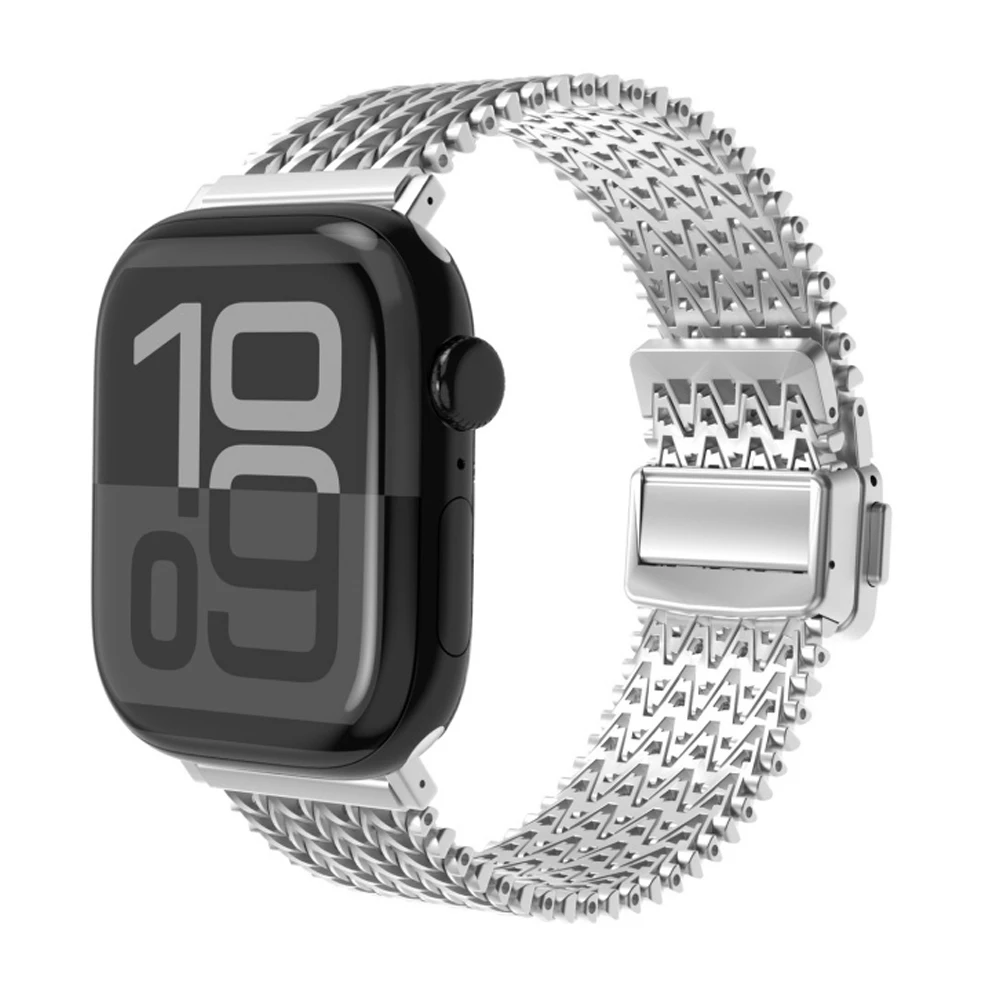 Bucle de malla magnética para Apple Watch Band 46mm 42mm 45mm 44mm pulsera de Metal para iWatch Ultra 2 49mm 38mm 40mm SE 7 8 9 10 41mm - imagen 3