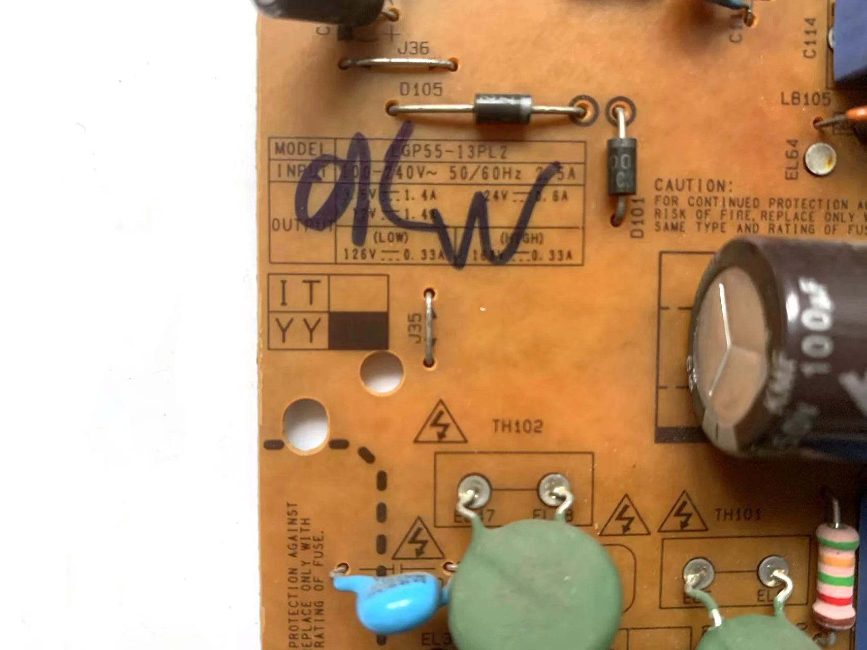 Placa de fuente de alimentación LGP55-13PL2 EAX64905601 (1,9), EAY62810701, compatible con 55LN5400, 55LA621Y, 55LN5310UB, 55LA6205-UA, 55LA620V, 55LN5400-CN - imagen 4