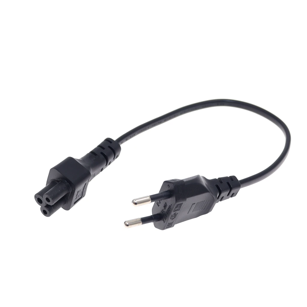 Cable adaptador de corriente europeo, 30cm, enchufe europeo, 2 pines macho a IEC 320 C5 para fuente de alimentación de portátil - imagen 2