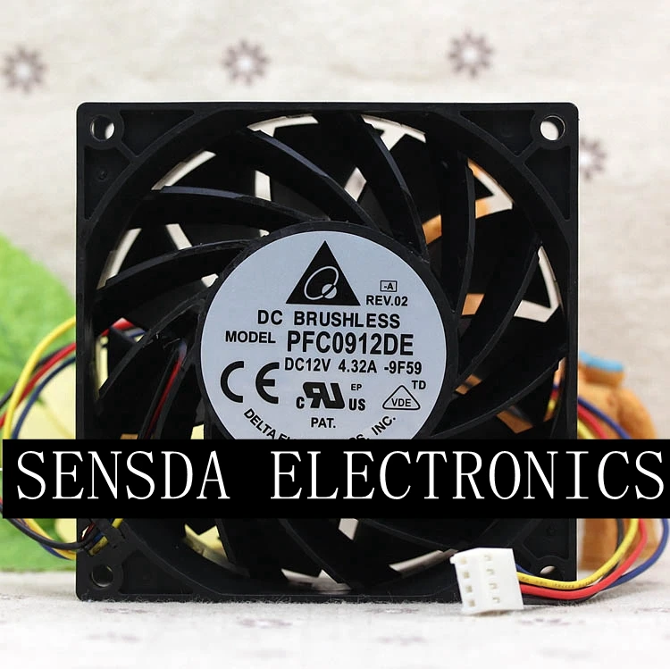 Ventilador de refrigeración impermeable IP68 para delta PFC0912DE 9238, 12V, 3.72A, 200CFM, 8100RPM, potente ventilador - imagen 2