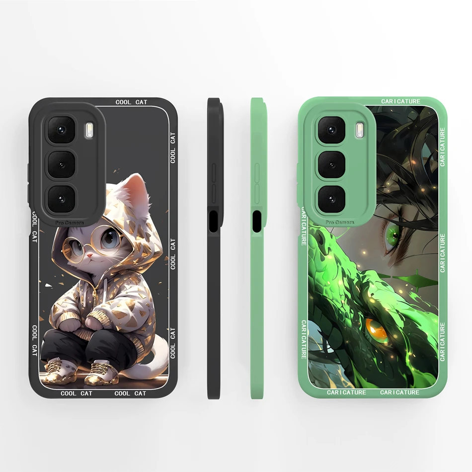 Para infinix Hot 60 Pro Plus 60i funda trasera de teléfono con estampado Floral para Hot 60i 4G 5G parachoques de protección completa de silicona líquida suave - imagen 5