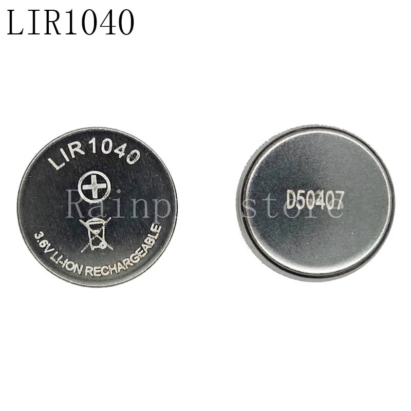 10 unids/lote LIR1040 batería de botón 3,6 V para auriculares Bluetooth TWS LIR1040 batería de litio recargable 35mAh