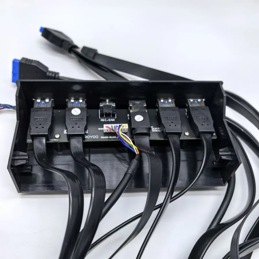 Cable de extensión de placa base de caja de host, 19P, 9 pines a 4 puertos, USB 3,0, Audio HD tipo E tipo C 3,1, Panel de barra frontal de 5,25 pulgadas - imagen 4