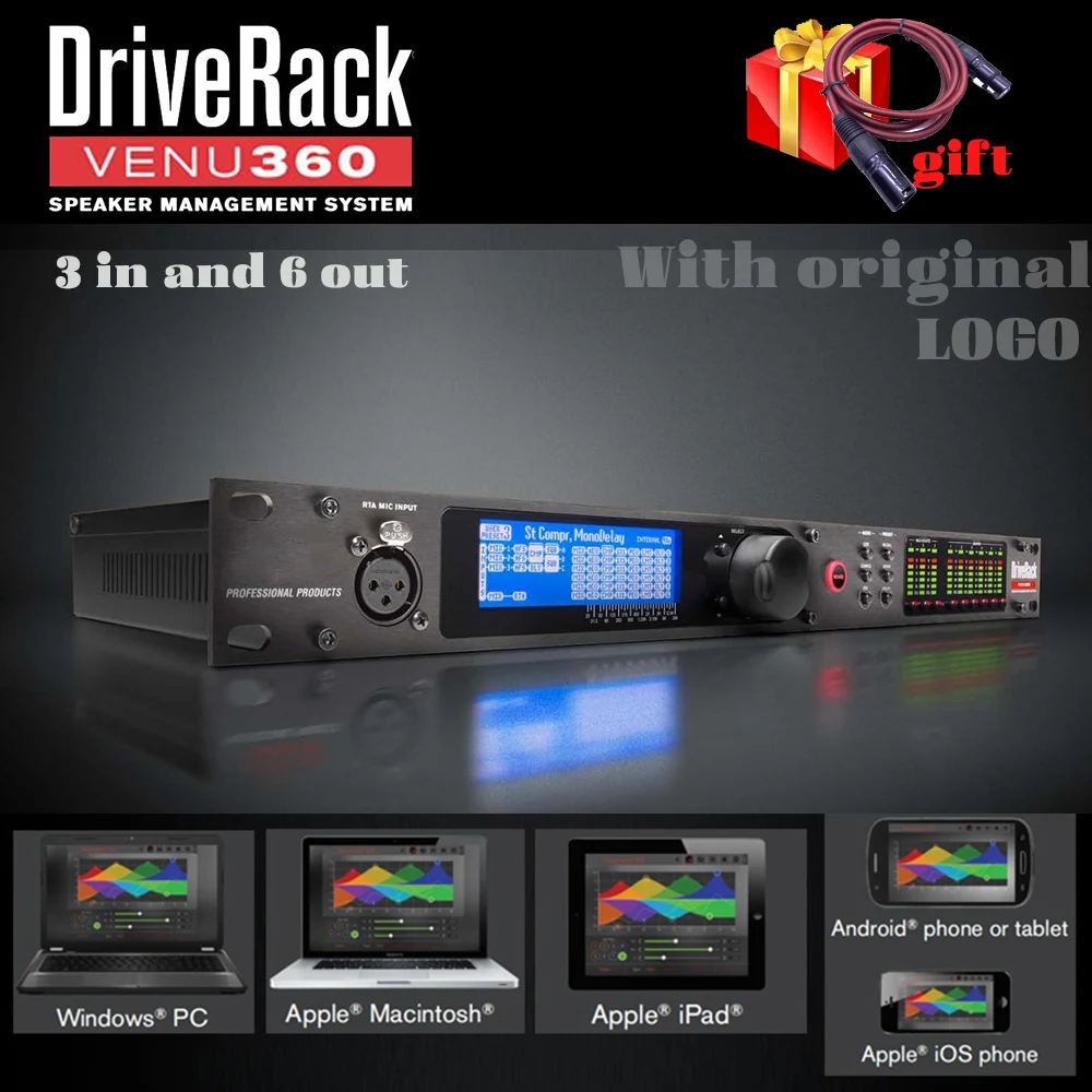 VENU360 Procesador de audio Stage Pro de 3 entradas y 6 salidas Software original Rack de controlador de audio Sistema completo de gestión de altavoces