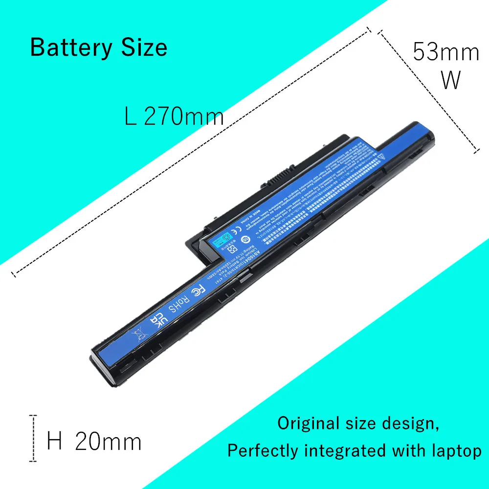 Batería del ordenador portátil para Acer Aspire 4771G 5253 5741 5750 5755 7551 7560G 7741G 7750G AS10D61 AS10D71 AS10D73 AS10D81 AS10D3E AS10D5E - imagen 5