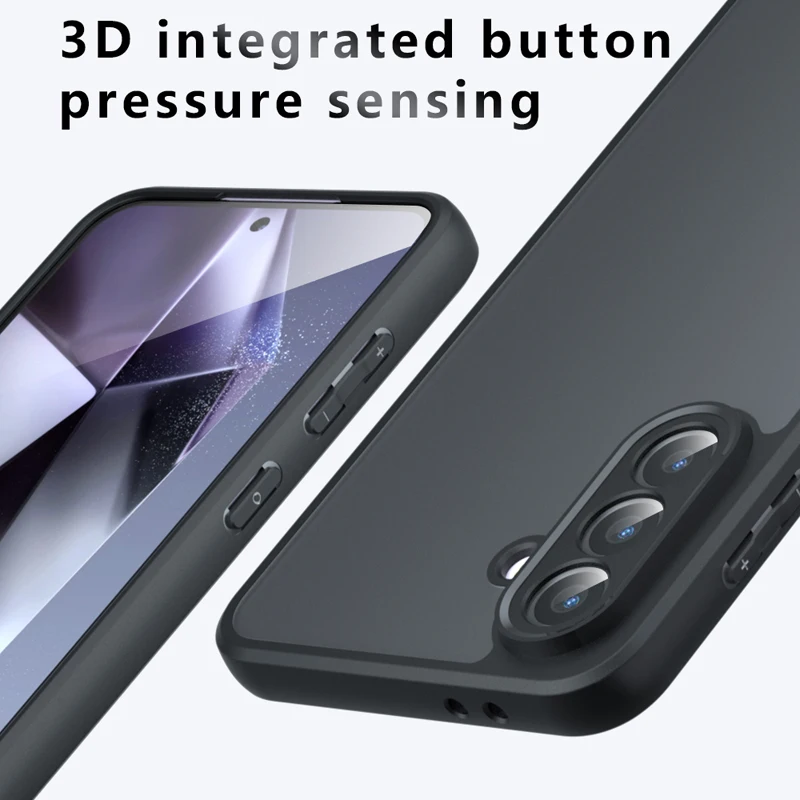 Para Samsung Galaxy A56 funda a prueba de golpes piel esmerilada sensación mate PC + TPU cubierta transparente antihuellas para Galaxy A 56 - imagen 4