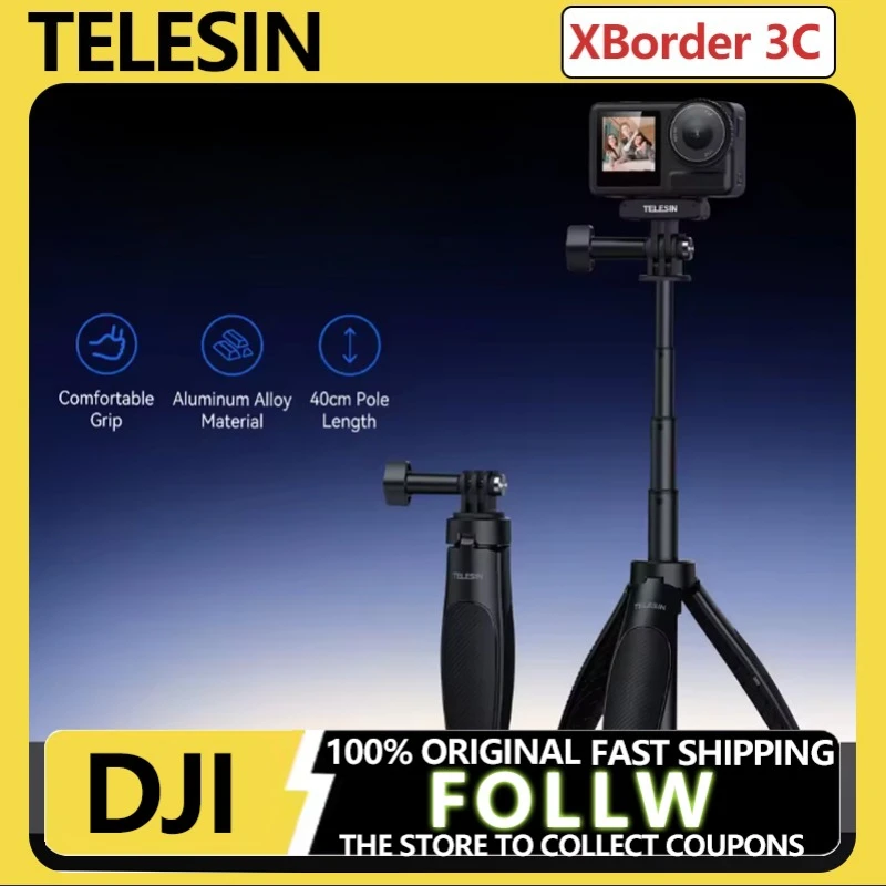Nuevo TELESIN Mini trípode/palo Selfie de liberación rápida portátil de longitud ajustable para GoPro Insta360 DJI Osmo Cámara de acción - imagen 2