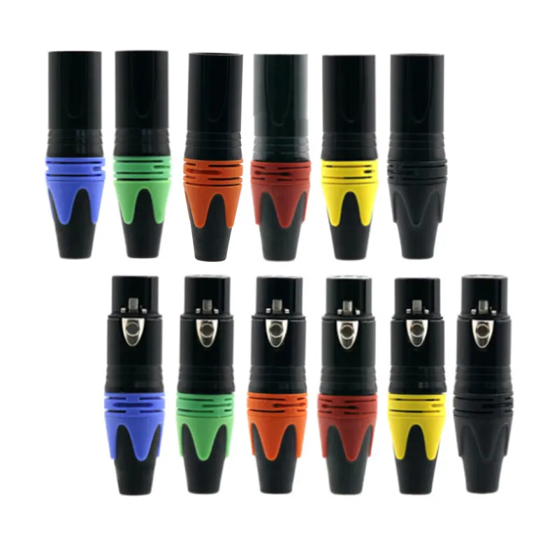 10 Uds 5 Juegos chapado en oro conector XLR de 3 pines conector hembra macho enchufe XLR de 3 núcleos micrófono amplificador de audio Audiophile - imagen 5