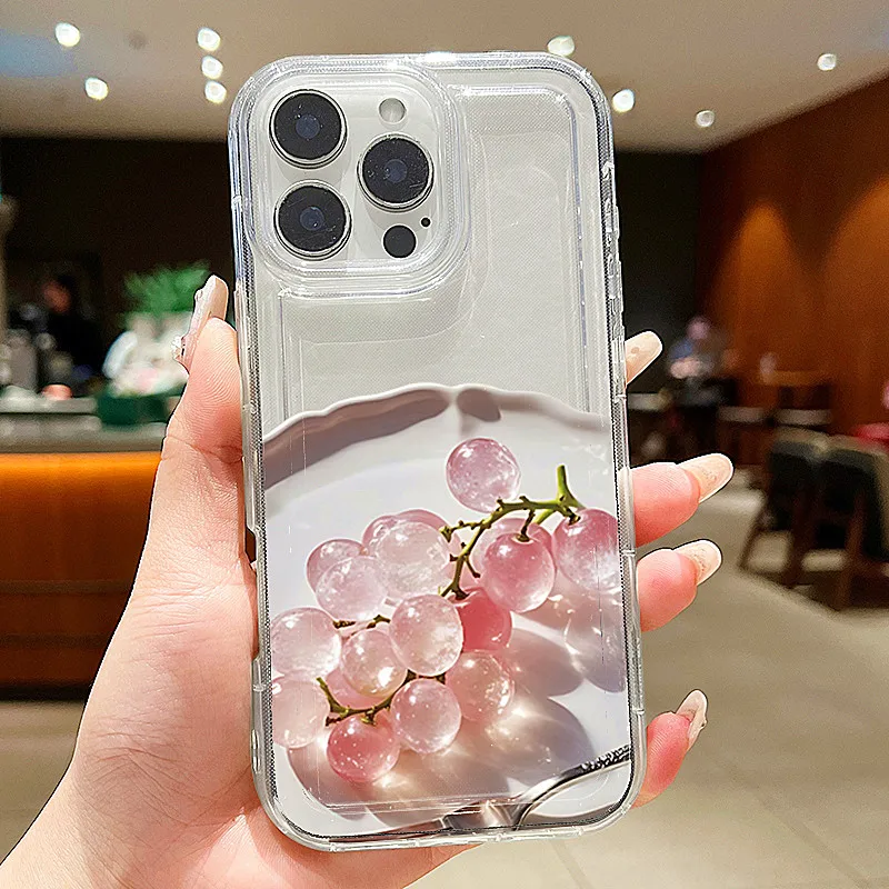Funda de teléfono transparente con uvas de cristal de cereza roja para Xiaomi Redmi 13C 12C Redmi Note 13 12 Pro Plus 12S 11S 10S 11 10 9s funda suave - imagen 5