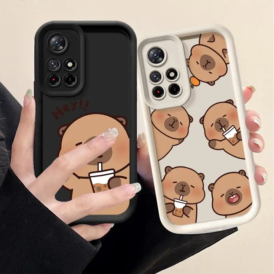 Funda suave de TPU con capibara de dibujos animados para Xiaomi Redmi 14C A2 A1 Plus 9T 10A 13C 12C A3 A5 10C 9A 9C - imagen 3