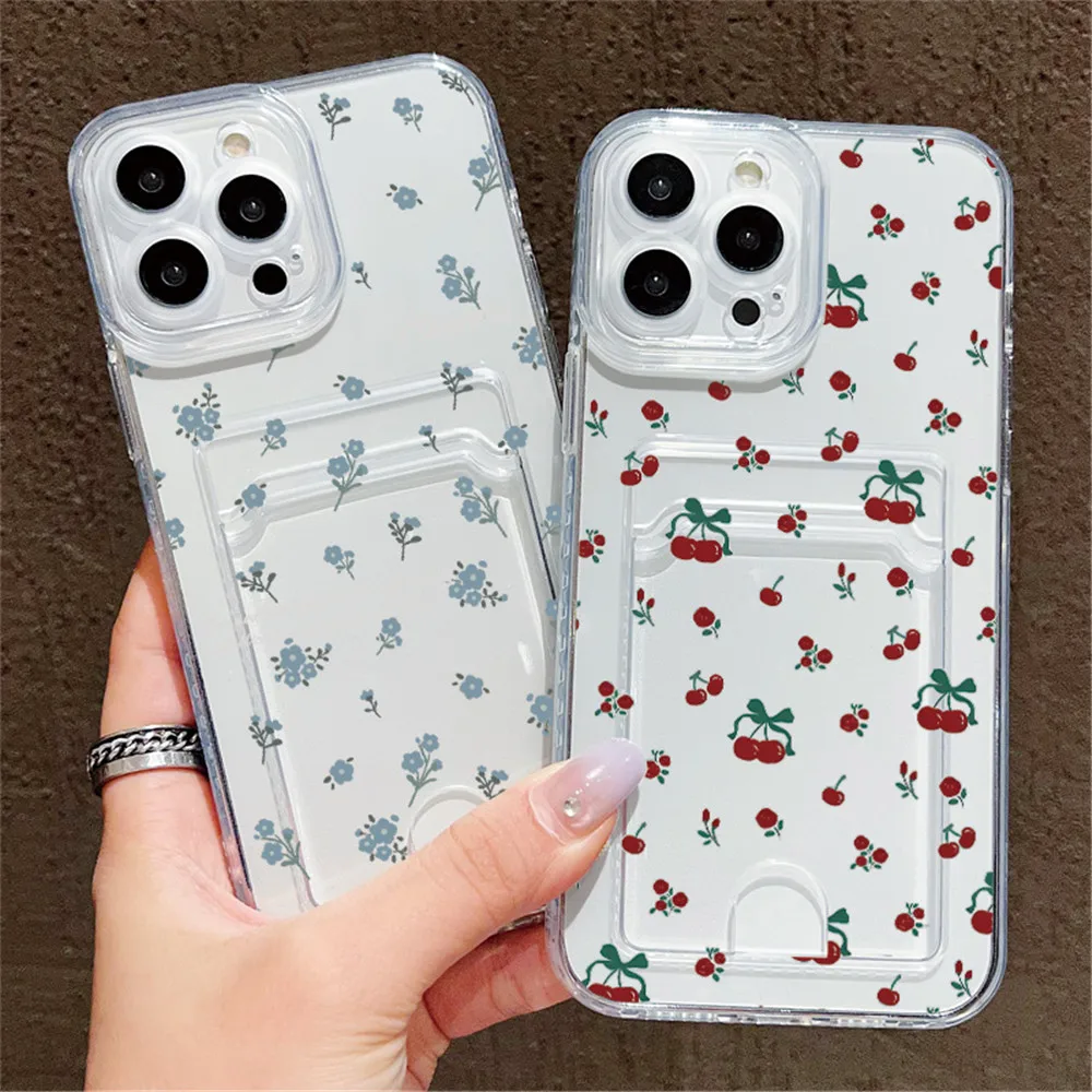 Con tarjetero Funda de teléfono de dibujos animados para iPhone 17 16 15 14 13 12 11 Pro Max Funda de silicona suave protección de cámara contraportada - imagen 5