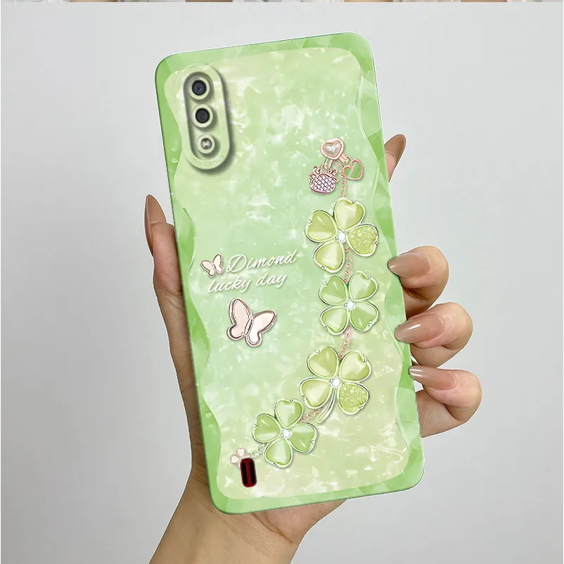 Para Samsung A01 A015F funda hermosa mariposa flores teléfono contraportada fundas suaves a prueba de golpes para Samsung Galaxy A01 Coque Capa - imagen 2