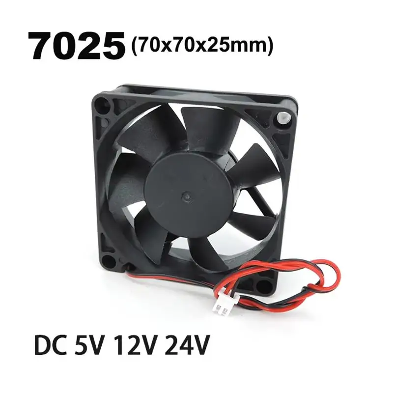 Ventilador de refrigeración DC 5V 12V 24V 70*70*25mm 7025 ventilador de escape rodamiento de aceite inversor fuente de alimentación chasis enfriador para enrutador TV B6 - imagen 2