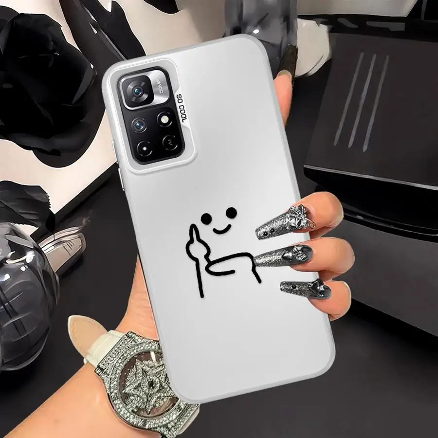 Funda bonita con gestos de figura de palo para Xiaomi Mi 11 Lite 12T Pro 13T, funda trasera para teléfono - imagen 2