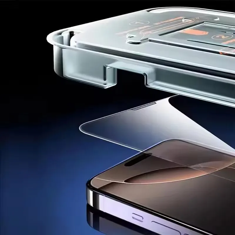 Protector de pantalla de fácil instalación sin polvo con revestimiento oleofóbico de 5 uds para iPhone 16 15 14 13 12 11 17 Pro Max XR X XS 7 8 16 Plus - imagen 5