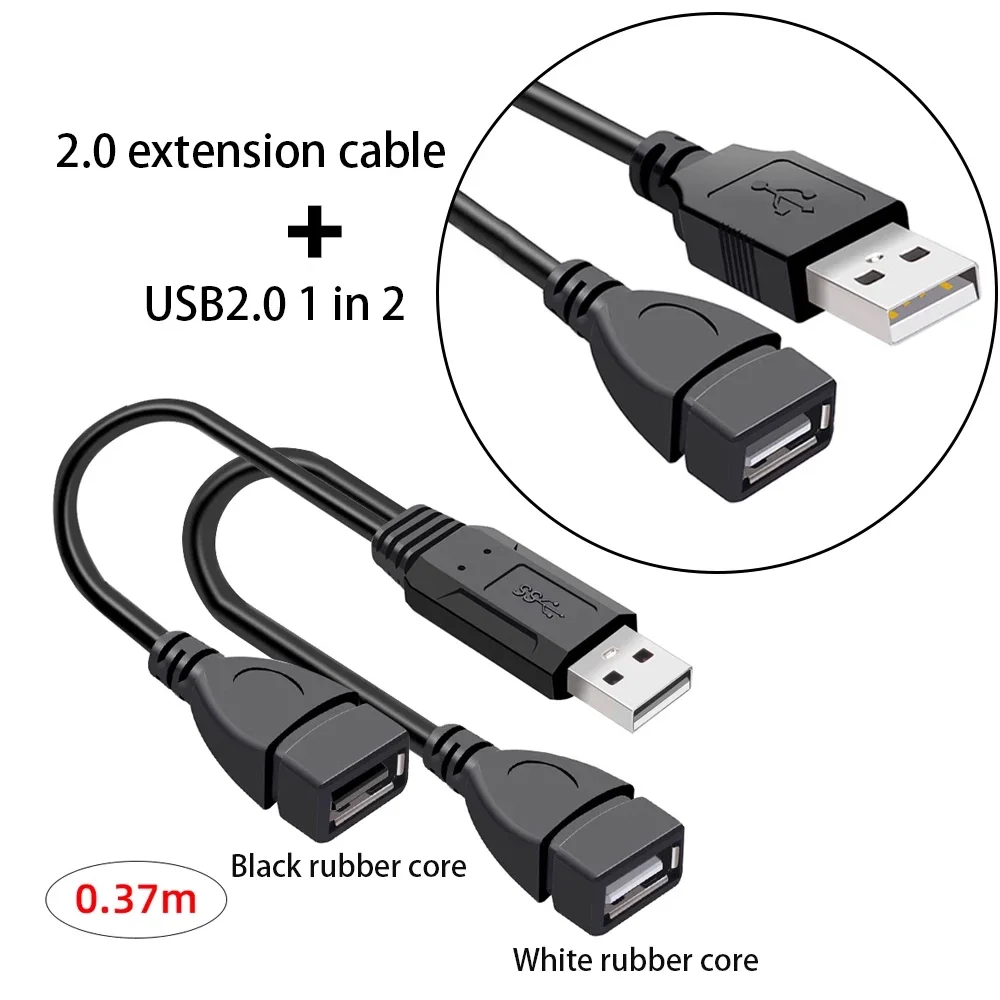 Transferencia y carga de datos de cable doble USB 2,0/3,0 de alta velocidad Compatible con disco duro móvil USB Flash Disk NIC - imagen 4
