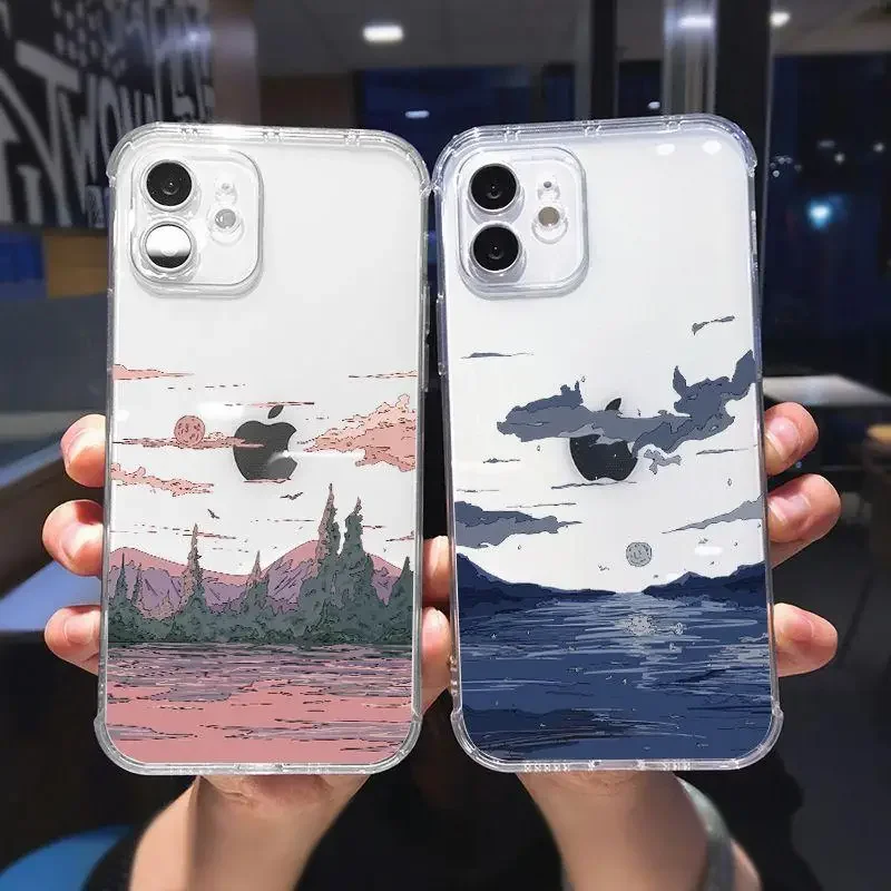 Funda de paisaje de nubes de puesta de sol de calle de Anime para OPPO Reno 10, 11, 5G, 6, 8, 11, 12 Pro, 11F, 12F, 7, 4G, 5, 6 Lite, 8T, A58, A78, A79, A98, 5G - imagen 2