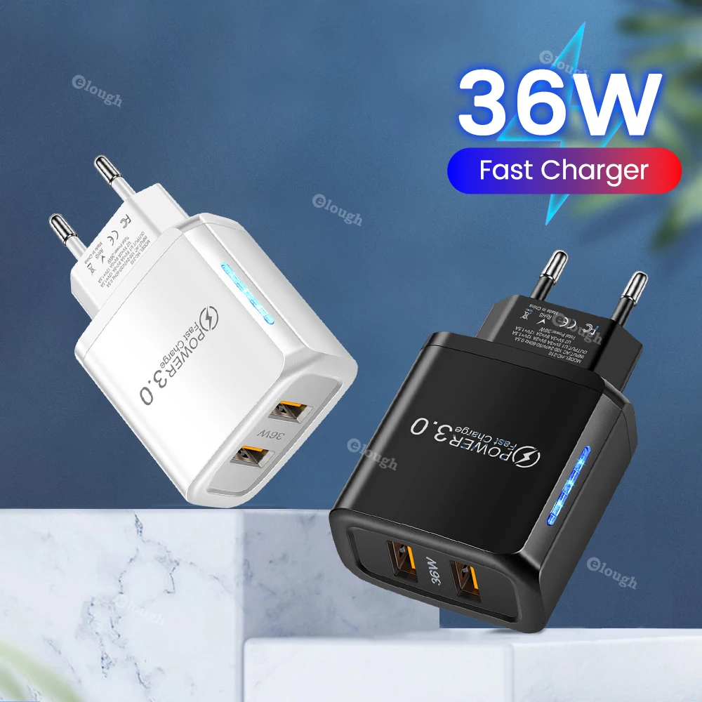Elough-cargador USB tipo C de 36W, adaptador de carga rápida para iPhone 13 14, iPad, Xiaomi, Samsung QC PD 3,0 - imagen 2
