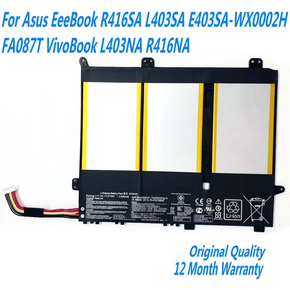 Batería de ordenador portátil para Asus, 11,4 V, 57WH, C31N1431, EeeBook, R416SA, L403SA, E403SA-WX0002H, FA087T, VivoBook, L403NA, R416NA, nueva