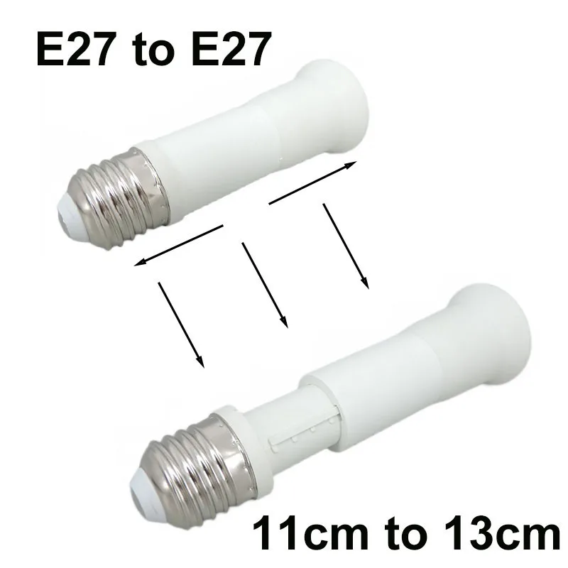 Convertidor de extensión de 11cm a 13cm, E27 a E27, tornillo, bombilla LED, Base de lámpara, soporte telescópico, convertidor, adaptador de toma de corriente - imagen 4