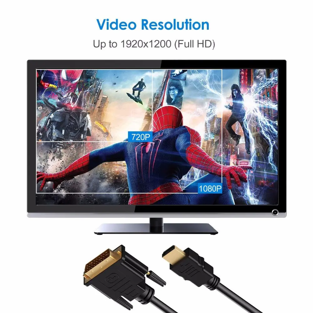 Cable DVI a HDTV Cable Compatible HD a DVI 1,5 M 3M 1080P 3D DVI D 24 Cables adaptadores de 1 pines para TV BOX DVD PC proyector - imagen 5