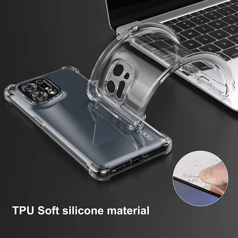 Funda de teléfono con Airbag transparente Original para OPPO Find X5 Pro Lite OPPOFindX5Pro X5Lite 5G, funda transparente impermeable de silicona suave - imagen 5