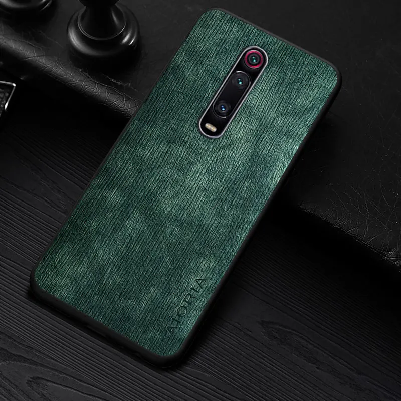 Funda para Xiaomi mi 9T Pro mi 9 SE Lite patrón de madera de lujo Premium PU piel sintética - imagen 3