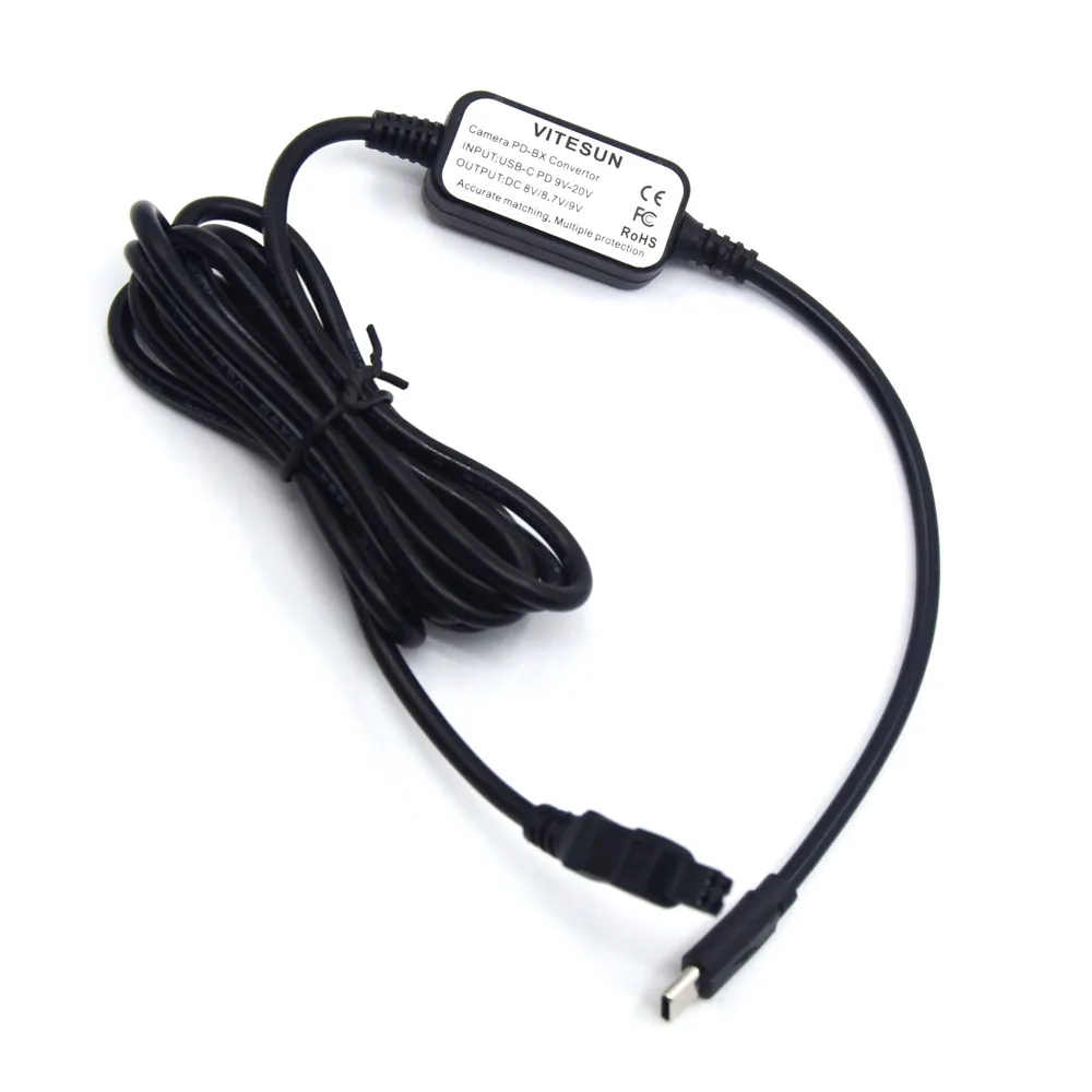 Batería ficticia EH-5 EH5 EH5A, Cable USB tipo C para Nikon, EP-5, EP-5A, EP-5B, EP-5C, EN-EL14, D700, D90, D80, D70 - imagen 3
