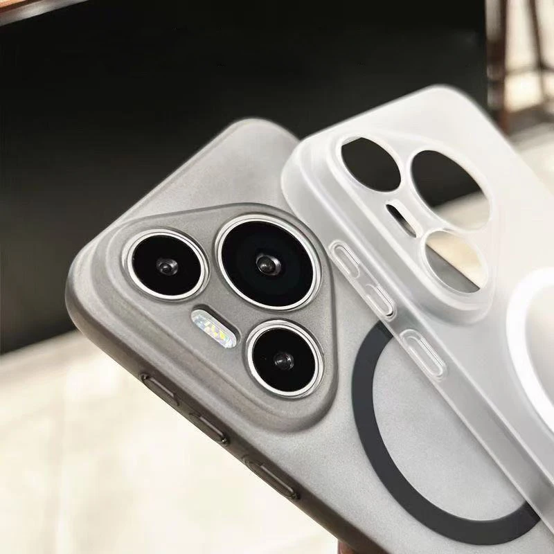 Funda para Magsafe, funda trasera de protección de cámara mate de TPU suave con carga inalámbrica magnética para Huawei Pura 70 80 Pro Ultra Plus - imagen 5