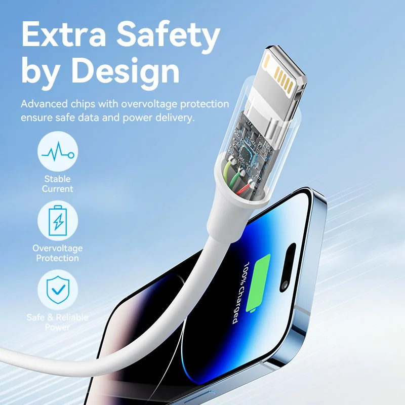 Vention Cable USB A a Lightning Cable para iPhone 14 13 12 Pro Max 2.4A Cable de carga rápida datos para iPad Mini Cables de datos de teléfono - imagen 5