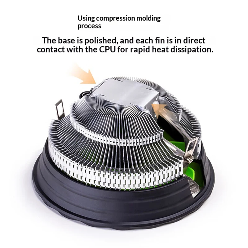 Enfriador de CPU de bajo presión PowerTrain blindado DL120Q para ventilador de fotograma principal de computadora de escritorio 115X/1200/1700/AM4/AM3/AM2/FM2/FM1 - imagen 5