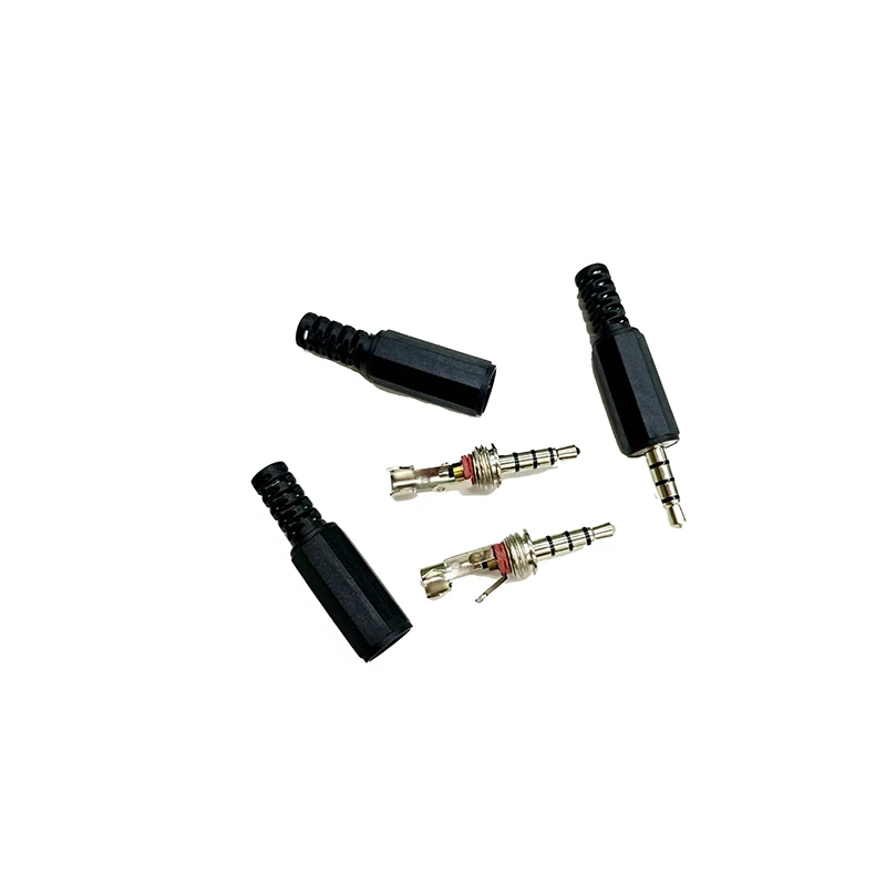 Conectores de Audio mono de 4 polos, 2/5/10 Uds., 3,5mm, enchufe Jack, adaptador macho para auriculares, enchufe macho, terminales de cable C5 - imagen 4