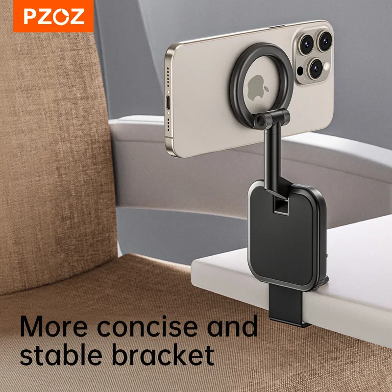 Soporte plegable para teléfono de coche de aleación PZOZ para MagSafe 360 ° Soporte magnético ajustable para montaje en coche para iPhone 15 14 13 12 Pro Max - imagen 2