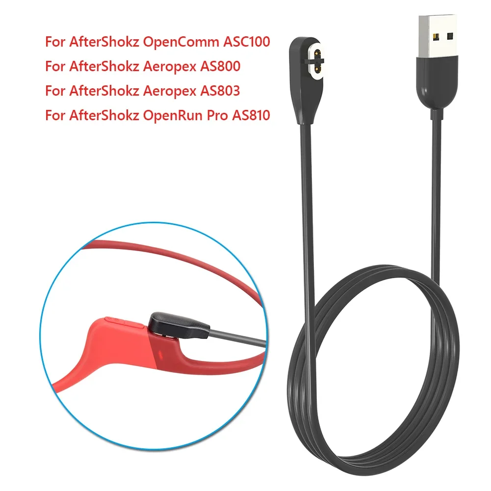 AfterShokz-auriculares de conducción ósea, Cable de carga magnético USB 5V 1A 60/100cm, OpenRun Pro AS810 Aeropex AS800 AS803