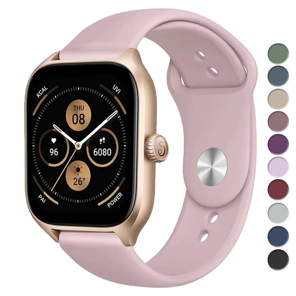 Correa de silicona para Amazfit GTS 4/3/2/2e/GTS2 Mini/GTR 42mm/47mm/GTR 3/3 Pro/2/2e/4 Sport 22-20mm pulsera de reloj Amazfit bip