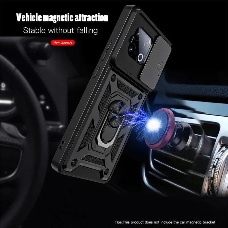 Funda magnética Armor a prueba de golpes para IQOO Z10 Turbo Pro 5G, anillo de protección de lente deslizante, soporte, cubierta trasera de teléfono para IQOO Z10 Turbo - imagen 5