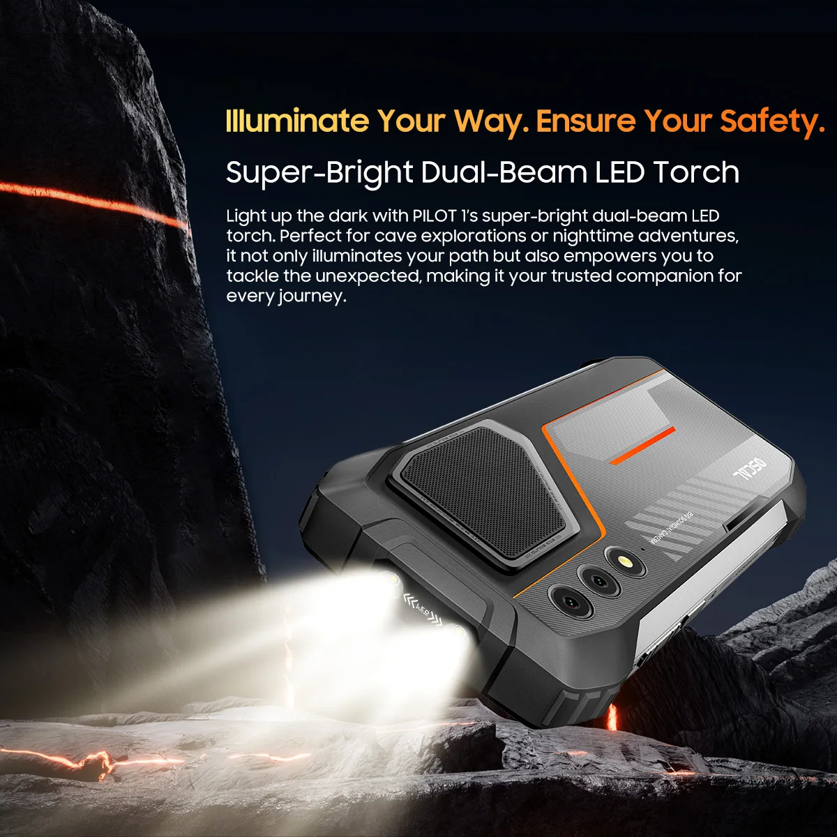 OSCAL PILOT 1 Teléfono resistente Android 14, 18 GB (6 + 12), 256 GB, teléfono móvil con pantalla de 6,67 pulgadas con 15000 mAh, sin enchufe de carga - imagen 3