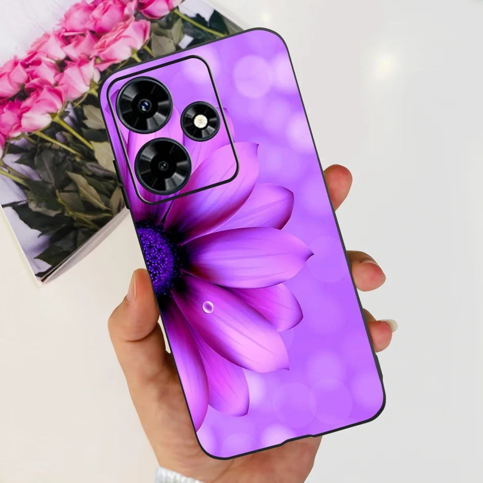 Funda trasera de silicona suave para Infinix Hot 30 Play Hot30 Hot30i, cubierta de teléfono con dibujos animados de tulipán, elegante, NFC - imagen 4