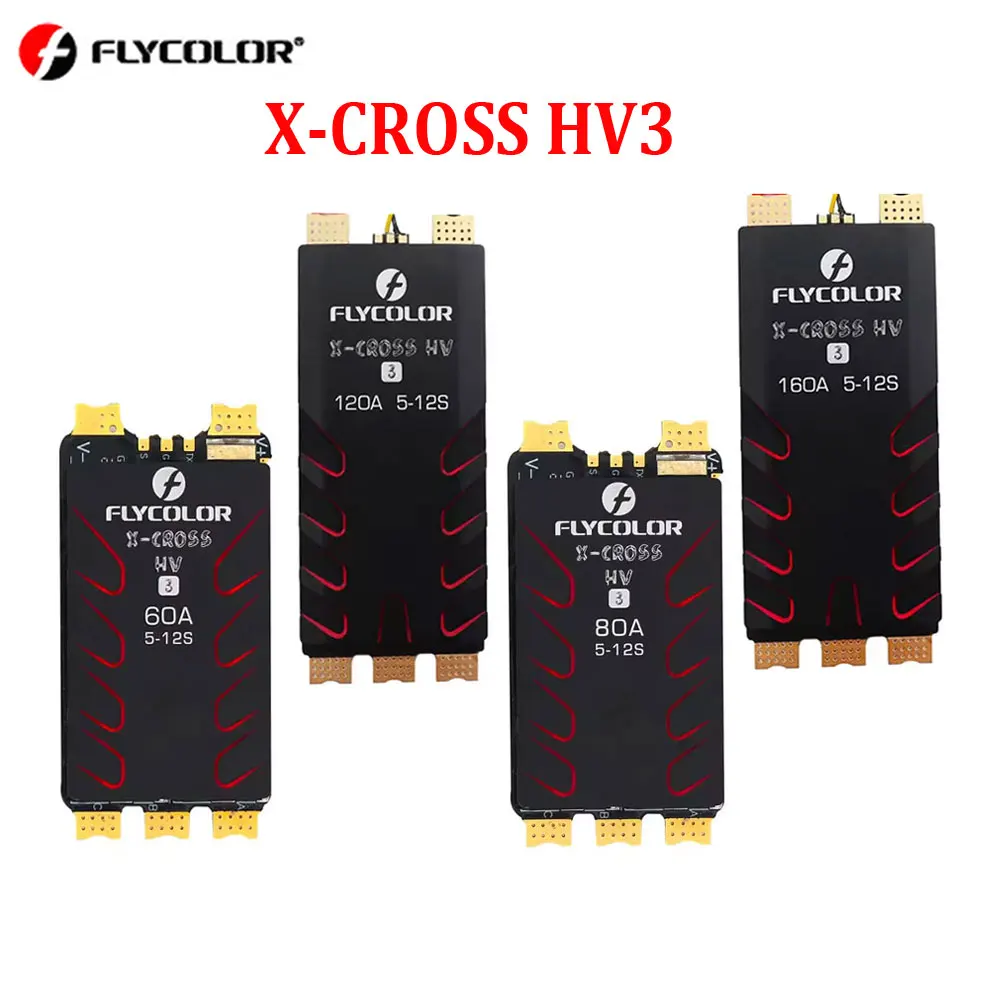 FLYCOLOR X-CROSS HV3 60A/80A/120A/160A controlador de velocidad ESC sin escobillas 5-12S BL32 para RC Dron de carreras con visión en primera persona Quadcopter Clase X