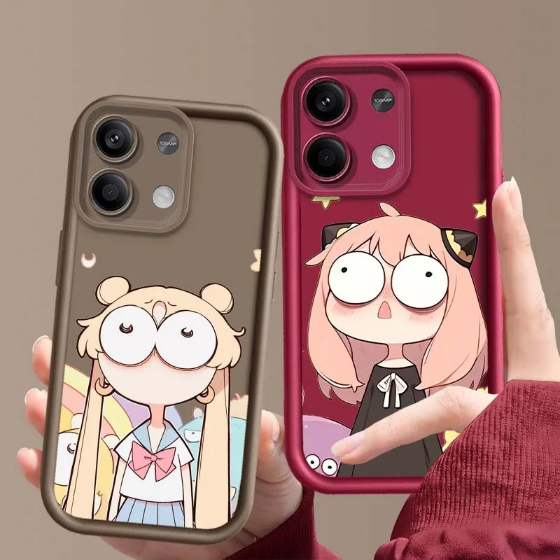 Funda de Anime Girl Anya para Redmi Note 14 13 12 11 12R 12R 11T Pro Speed Plus 5G, funda de teléfono con escalera ocular
