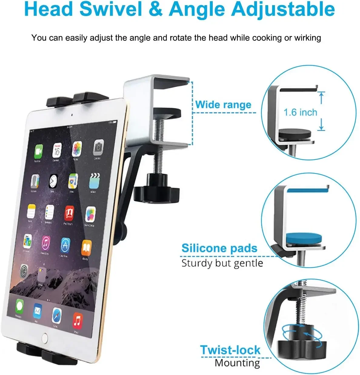 Soporte Metálico Ajustable para Tablet y Móvil 4-13 Pulgadas - imagen 2