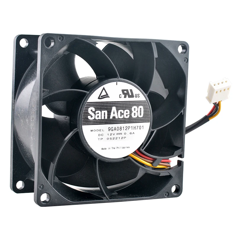 9GA0812P1H701 ventilador de 8cm 80mm 80x80x32mm DC12V 0.60A ventilador de refrigeración de alta velocidad con doble rodamiento de bolas de 4 pines para gabinetes de servidor - imagen 4
