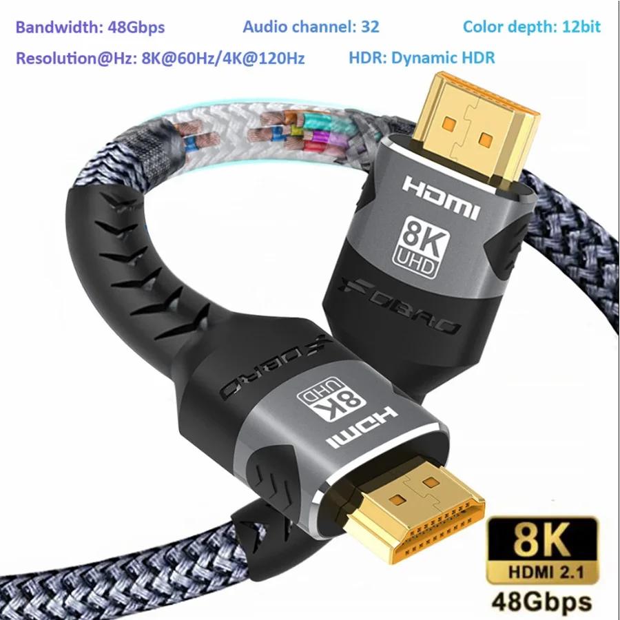 Cable compatible con HDMI 2.0 cable 4k 30 / 60Hz 1080P / 60Hz / 120hz adecuado para Xiaomi Xbox ps5 PS4 ordenador portátil cable digital compatible con HDMI